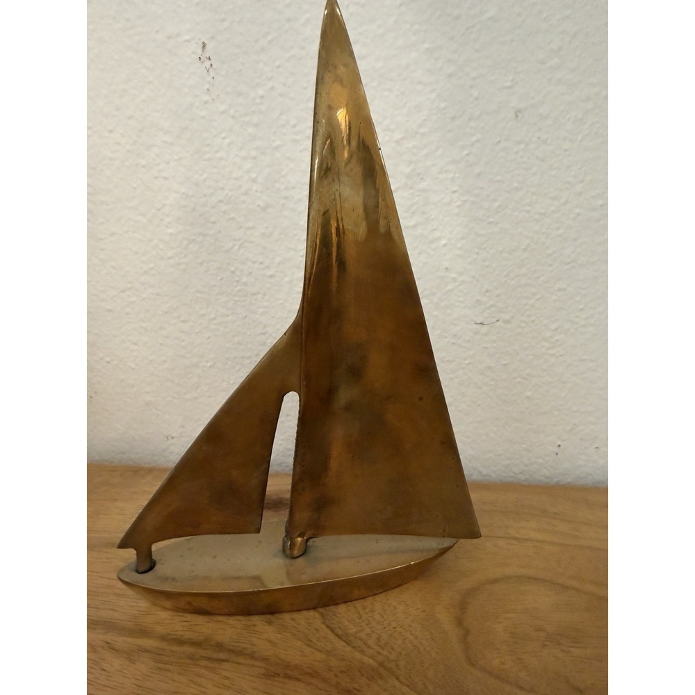 Vintage Beautiful Brass Sailboat as pictured 7.5"